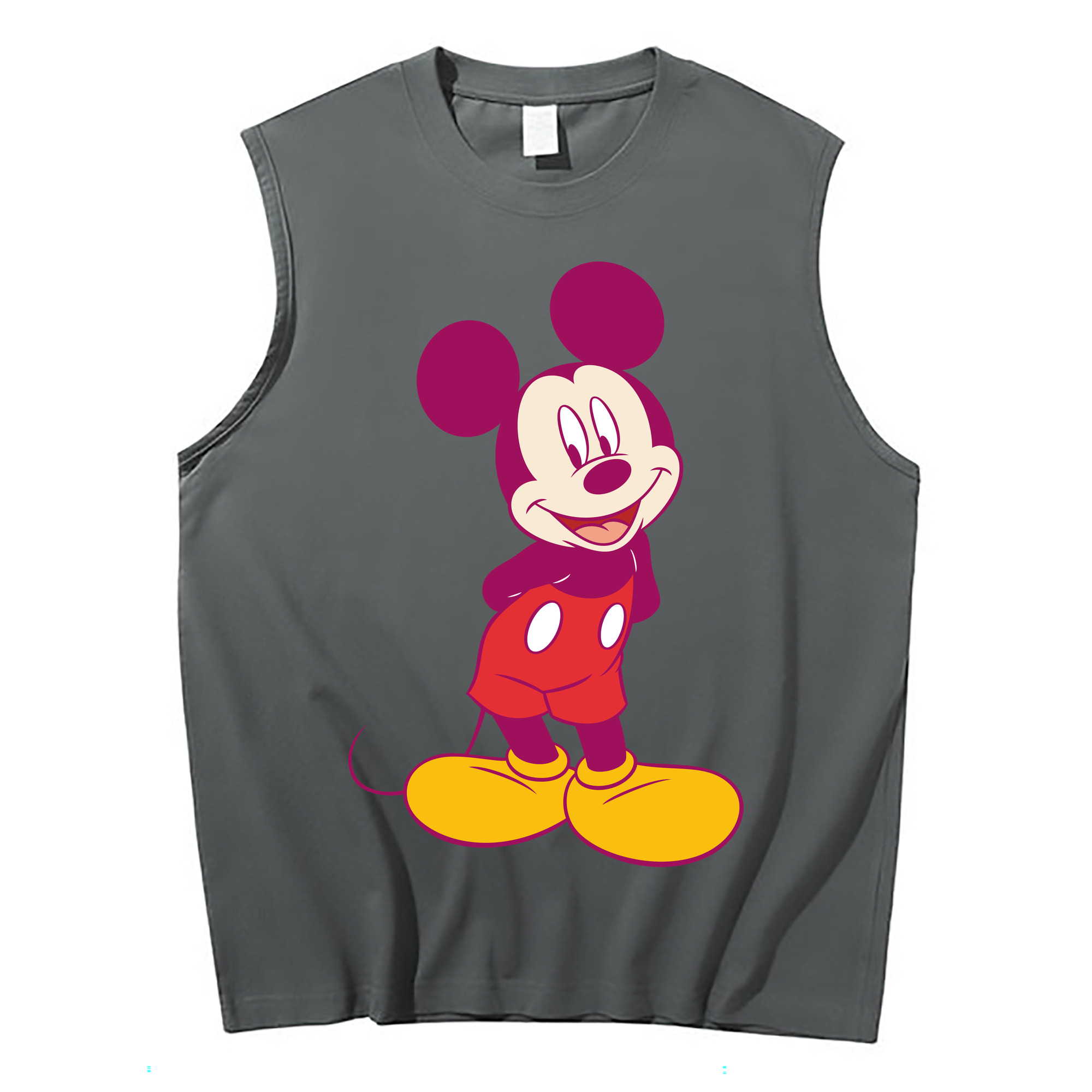 ミッキーマウス Mickey Mouse コットン100％タンクトップ（フロントプリント）